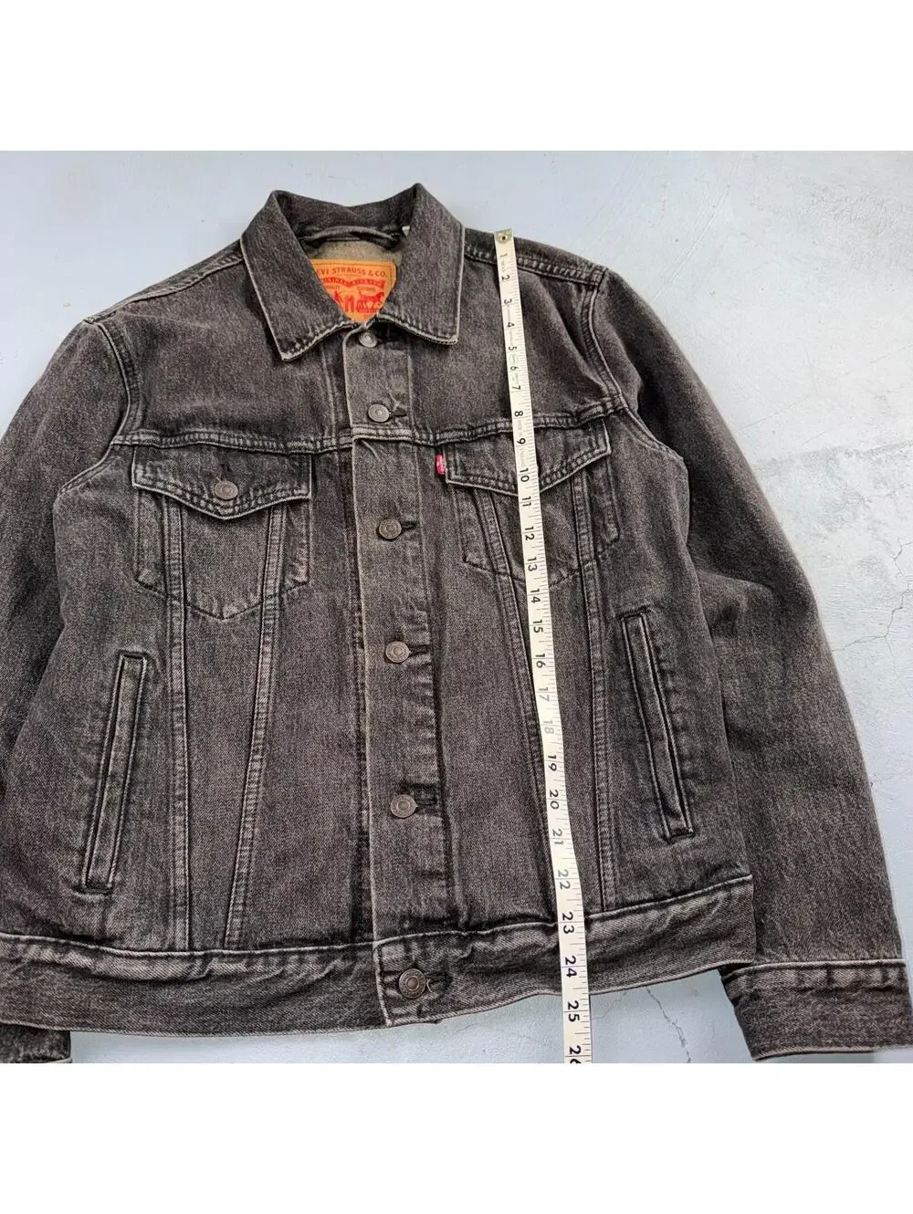 Levis Button Front Cotton Denim Trucker Jean Jacket Black Type 3 VTG Style Y2K